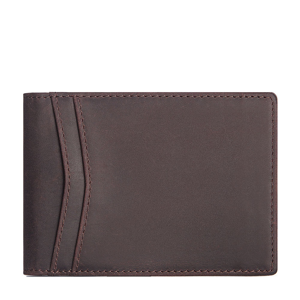 Genuine Leather Wallet Top Layer  Men's Dollar Clip Multi-Card Men's Coin Purse Wallet - Bekro's ART