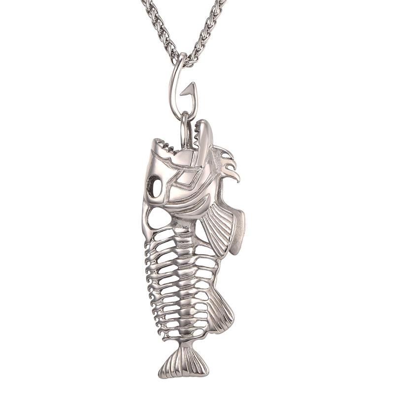 Big Fish Bone Statement Pendant Necklaces - Bekro's ART