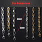 Necklace Chains Black Silver Gold Byzantine Box Link  Chain Neckalaces for Men - Bekro's ART