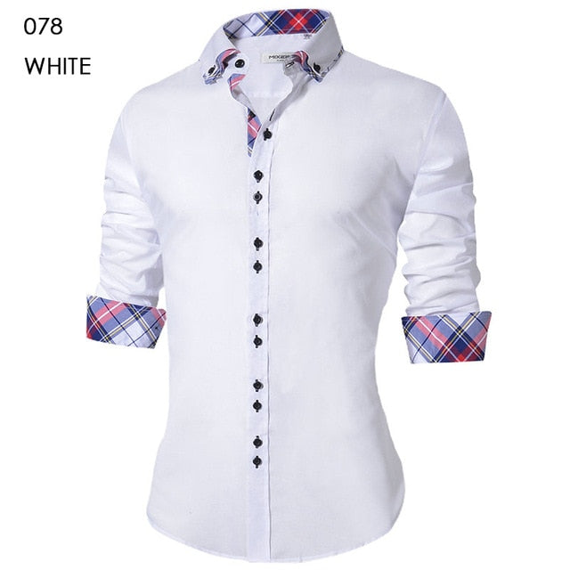 Men's Casual Shirt Slim Fit Men's Casual Button Down Shirt Long Sleeve Formal Dress Shirts Men Male Clothing Camisa - Bekro's ART