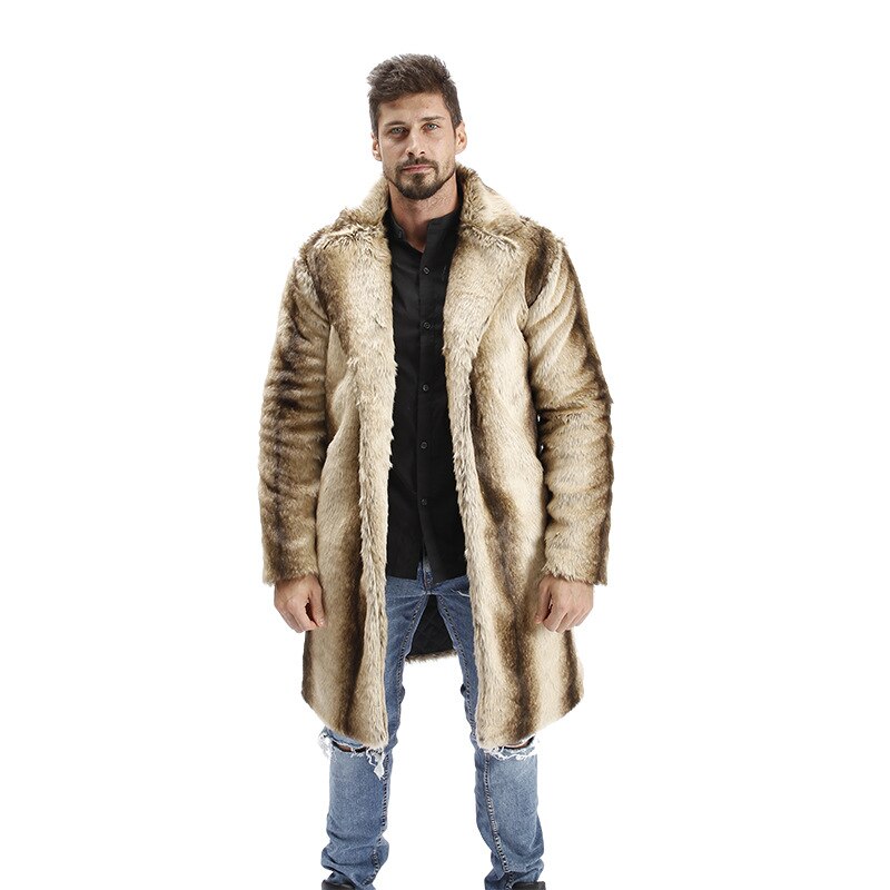 Hot Men Suit Collar Faux High Quality Rabbit Leather Jacket Winter Warm Turn-down Collar Luxury Mink Mens Coat - Bekro's ART