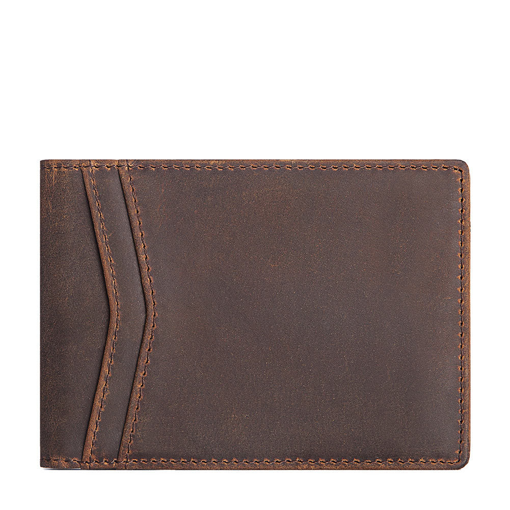 Genuine Leather Wallet Top Layer  Men's Dollar Clip Multi-Card Men's Coin Purse Wallet - Bekro's ART