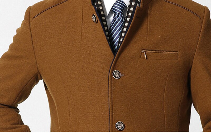 Thicker Mens Trench Coats Winter Long Wool Trench Coat Men Slim Fit Casual Jackets Peacoat Double Collar Woolen Overcoat - Bekro's ART
