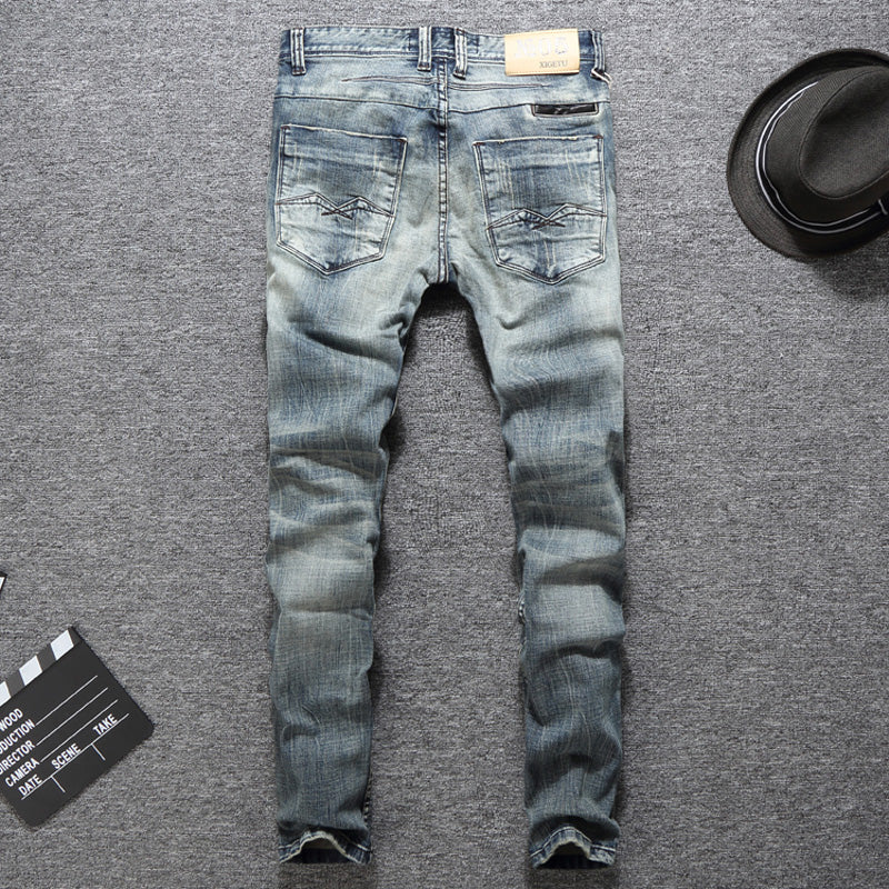 Italian Designer Men Jeans High Quality Slim Fit Cotton Ripped Jeans Homme 29-38 Balplein Brand Classical Jeans Men - Bekro's ART