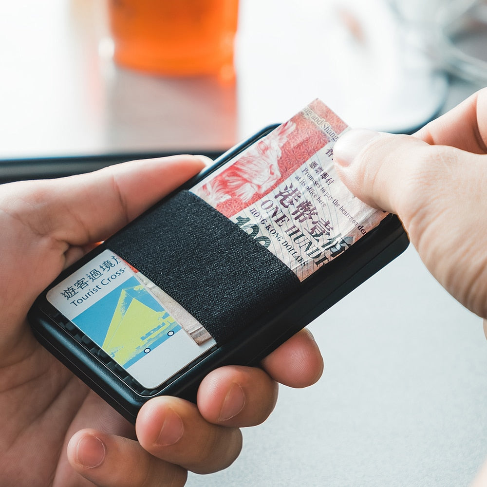 NewBring Slide Wallet RFID Blocking Carbon Fiber Credit ID Card Holder For Men Male Female Card Money Minimalist Purse - Bekro's ART