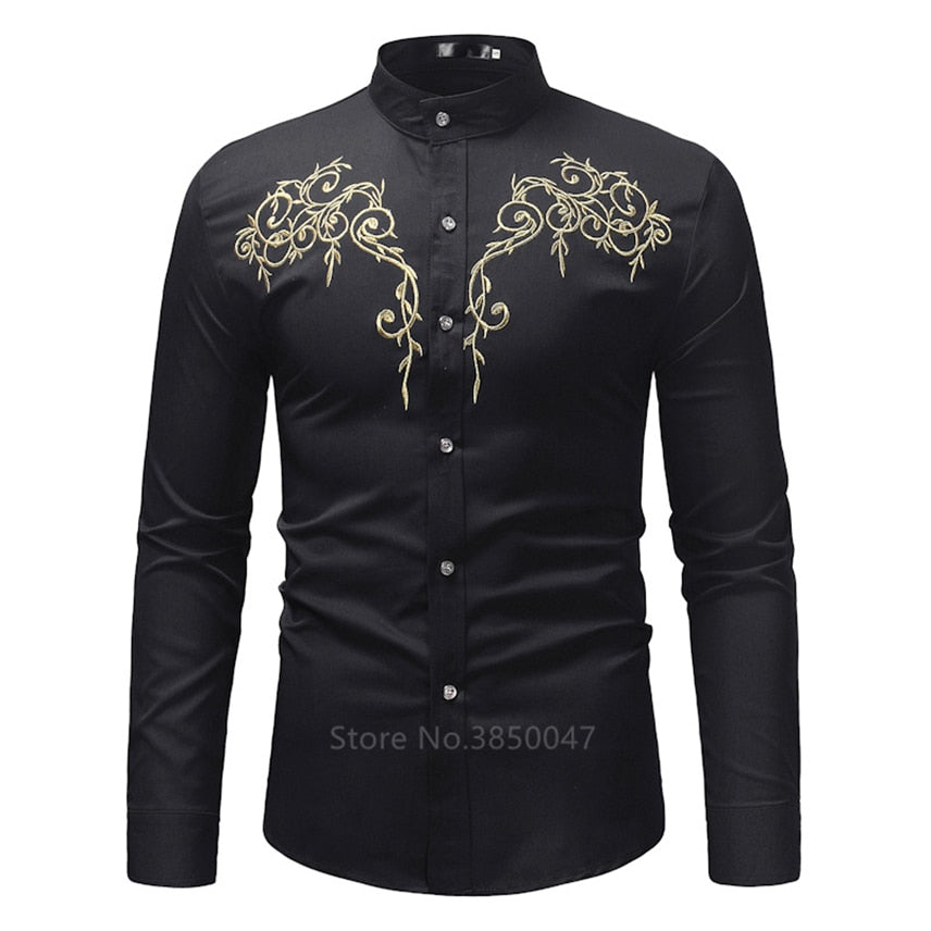 African Clothes for Men Shirt Dashiki Long Sleeve Embroidery Rich Bazin Print Traditional Africa Fashion Dresses Clothing - Bekro's ART