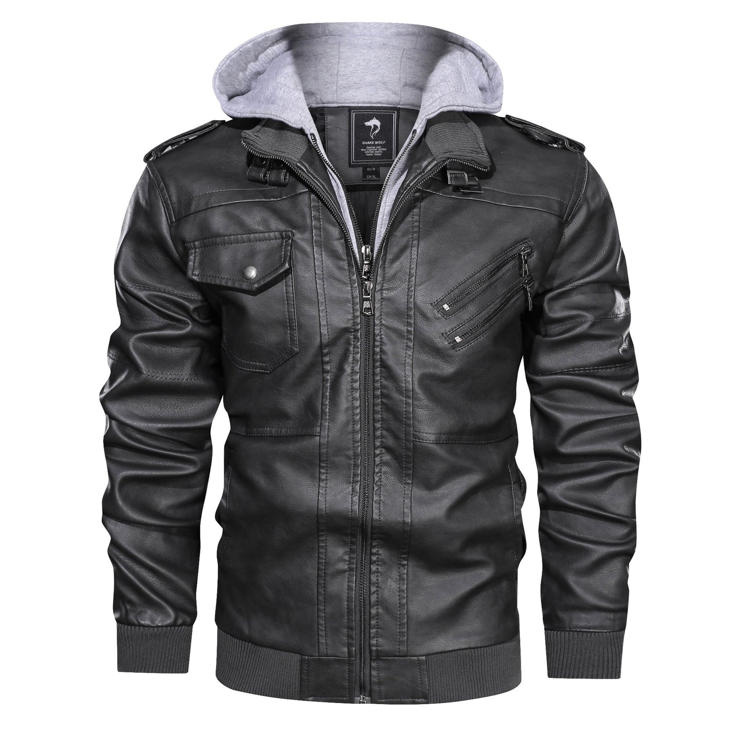 New Men's Liner PU Leather Jackets Coats with Hood Autumn spring Casual Motorcycle Jacket For Men Windbreaker Biker Jackets - Bekro's ART