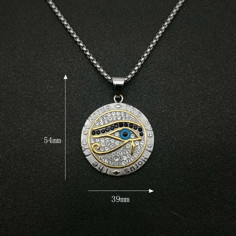 Ancient Egypt The Eye Of Horus Pendant Necklaces For And Men Gold Color  Round Jewelry - Bekro's ART
