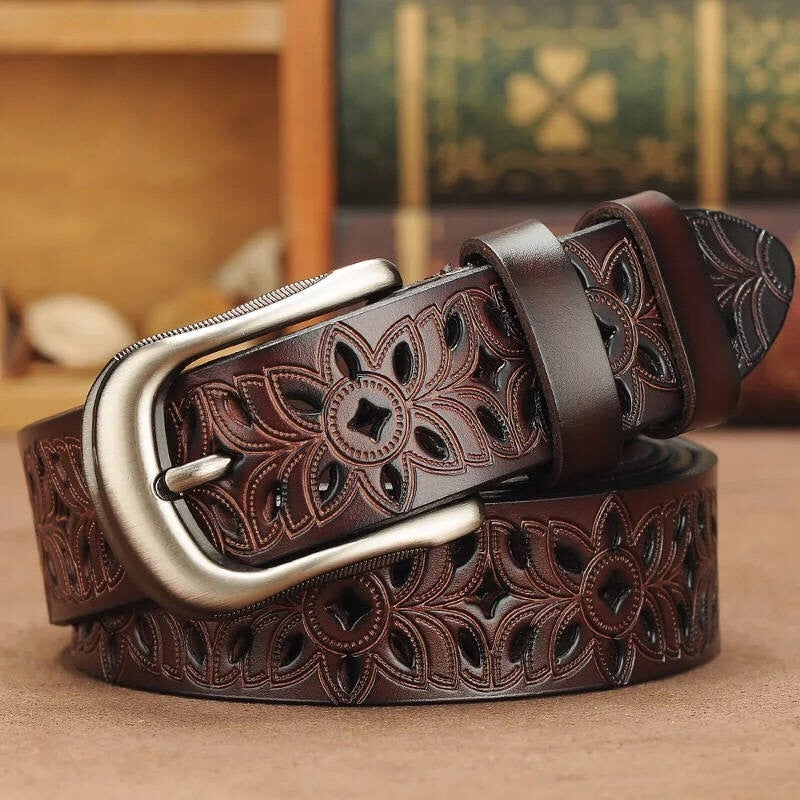 Genuine Leather Belts for Second Layer Cowskin Belt Vintage Pin Buckle Strap Jeans - Bekro's ART
