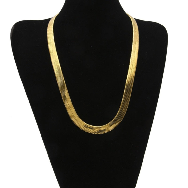 Brand Necklace Long/Choker 10MM Vintage Casual Gold Color Hip Hop Chain For Men Jewelry Maxi Necklace - Bekro's ART