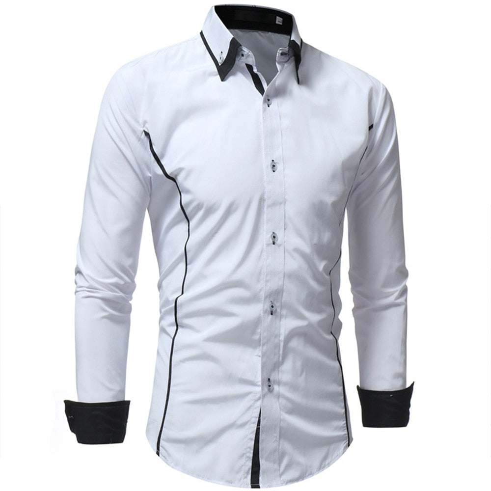 Business Shirts Long-sleeved Business Casual Shirts Slim-fit Formal Shirts - Bekro's ART