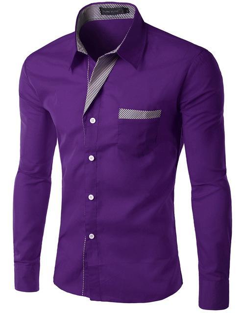 Hot Sale New Fashion Camisa Masculina Long Sleeve Shirt Men Slim fit Design Formal Casual Brand Male Dress Shirt - Bekro's ART