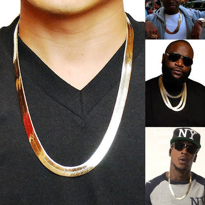 Brand Necklace Long/Choker 10MM Vintage Casual Gold Color Hip Hop Chain For Men Jewelry Maxi Necklace - Bekro's ART