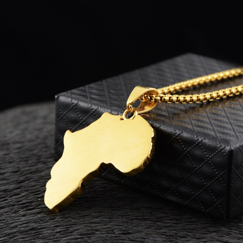 Hip Hop Iced Out Africa African Map Pendant Necklace For Men Gold Color  Chains Hiphop American Jewelry - Bekro's ART