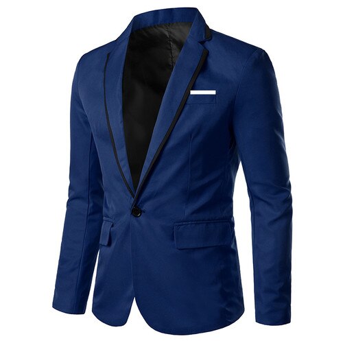 Blazers Masculino Homme Slim Fit for Men  Stylish Casual Solid Blazer Business Wedding Party Outwear Coat Suit Top Regular - Bekro's ART