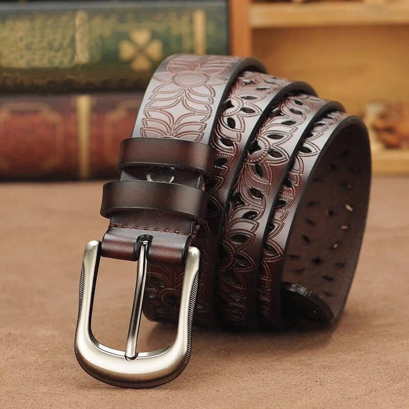Genuine Leather Belts for Second Layer Cowskin Belt Vintage Pin Buckle Strap Jeans - Bekro's ART