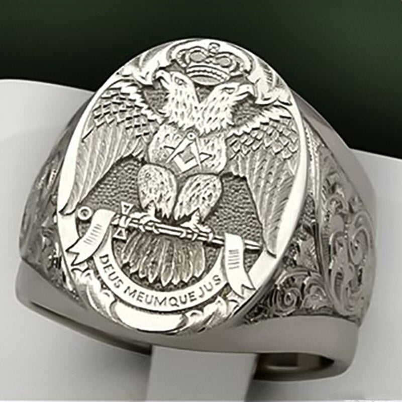 FDLK  Fashion Men's Signet Ring Russian Empire Double Eagle Rings For Male Punk Gold Color Arms Of The Russian Big Ring - Bekro's ART