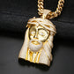 Super Big Gold Colour Jesus Copper Iced Out Cubic Zirconia Pendant Necklace For Men's Hip Hop Jewelry - Bekro's ART
