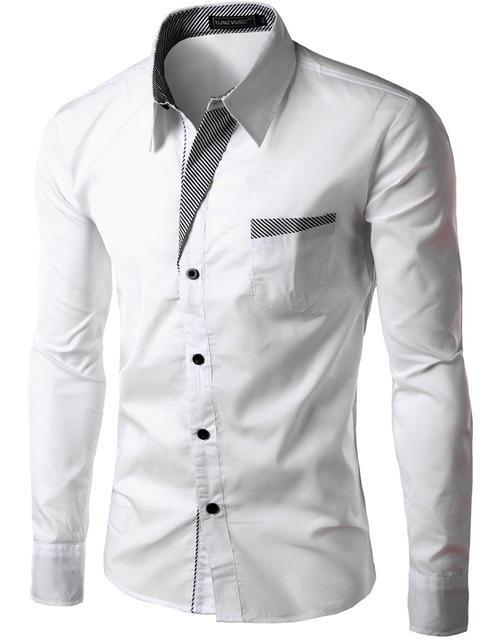 Hot Sale New Fashion Camisa Masculina Long Sleeve Shirt Men Slim fit Design Formal Casual Brand Male Dress Shirt - Bekro's ART