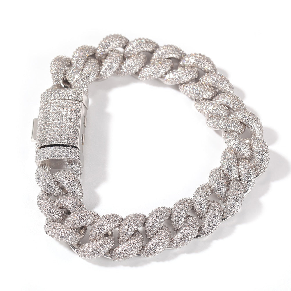 UWIN 14mm Cuban Chain Bracelet AAA Iced Out Cubic Zirconia Bracelets For Luxury Hiphop Jewelry - Bekro's ART