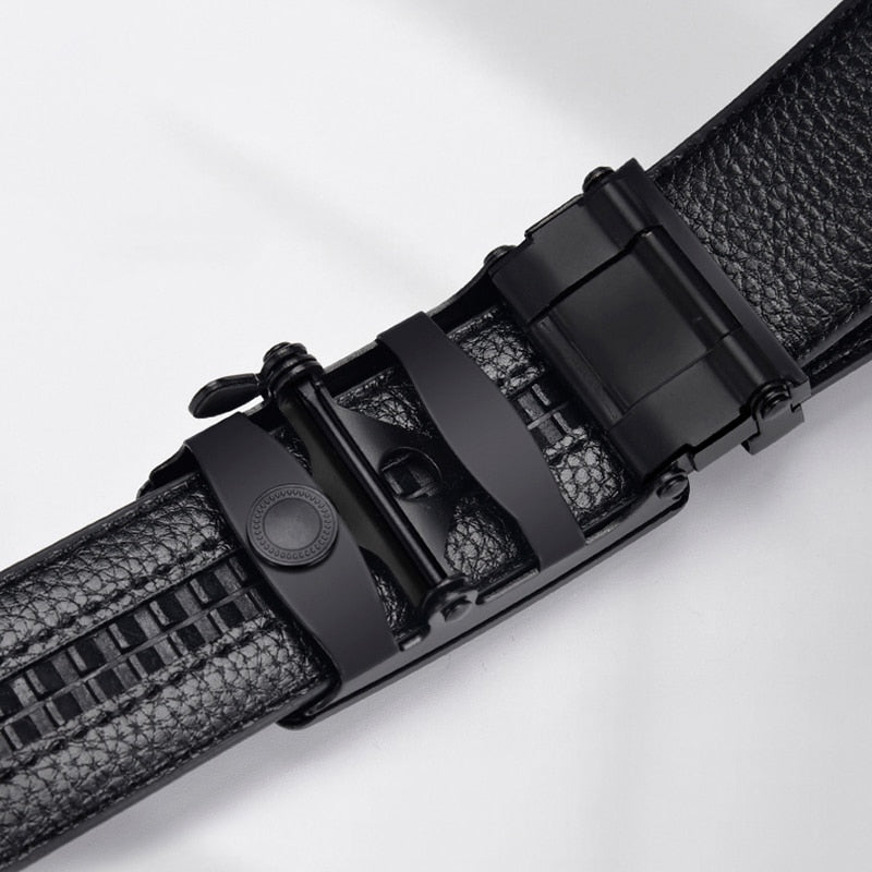 Men's belt leather automatic buckle business casual High-quality crocodile pattern leather belt with automatic buckle - Bekro's ART