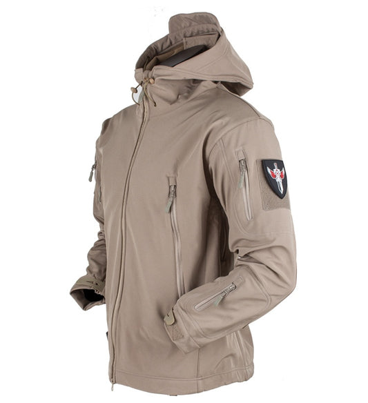 Army Shark Skin Soft Shell Clothes Tactical Windproof Waterproof jacket men Flight Pilot Hood Coat Military Field bomber Jacket - Bekro's ART