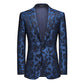 New Men's Fashion Suit Party Coat Casual Slim Fit Blazer Buttons Suit Floral printing Blazers Jacket Men Business coat - Bekro's ART
