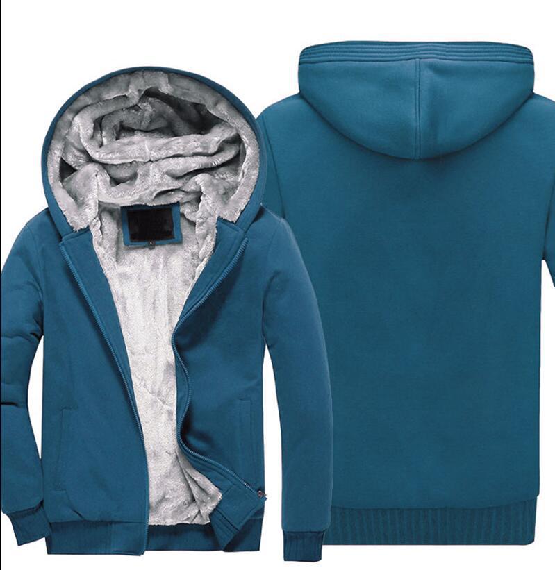 Winter Men Casual Thick Warm Coat Male Zipper Hooded Fleece Long Sleeve Jacket Solid Color Parkas Outerwear - Bekro's ART