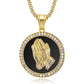 Hip Hop Iced Out Praying Hand Pendant With Mens Chain Gold Color  CZ Charm Round Necklace Jewelry Male Gift - Bekro's ART