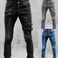 Men High Waist Fashion Jean Spring Summer Boyfriend Motorcycle Street Wear Skinny Casual Denim Pants Jeans Straight Trousers - Bekro's ART