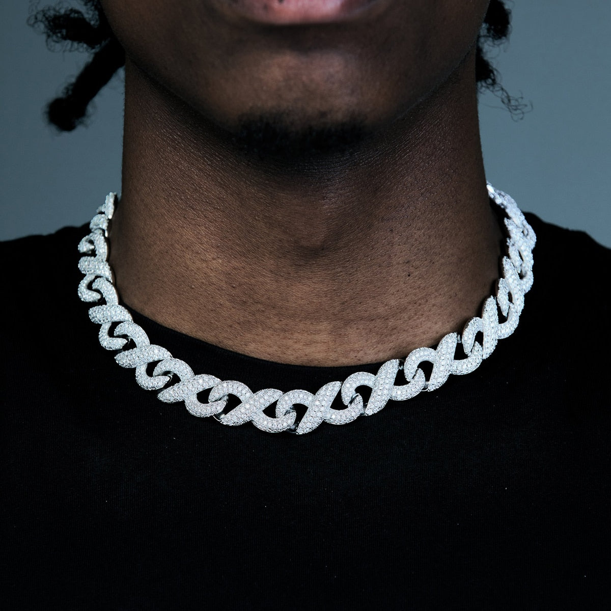 High Quality Iced Out Bling Micro Pave 5A CZ Infinity Cuban Link Chain Necklace Hip Hop Big Heavy Men Boy Choker Jewelry - Bekro's ART