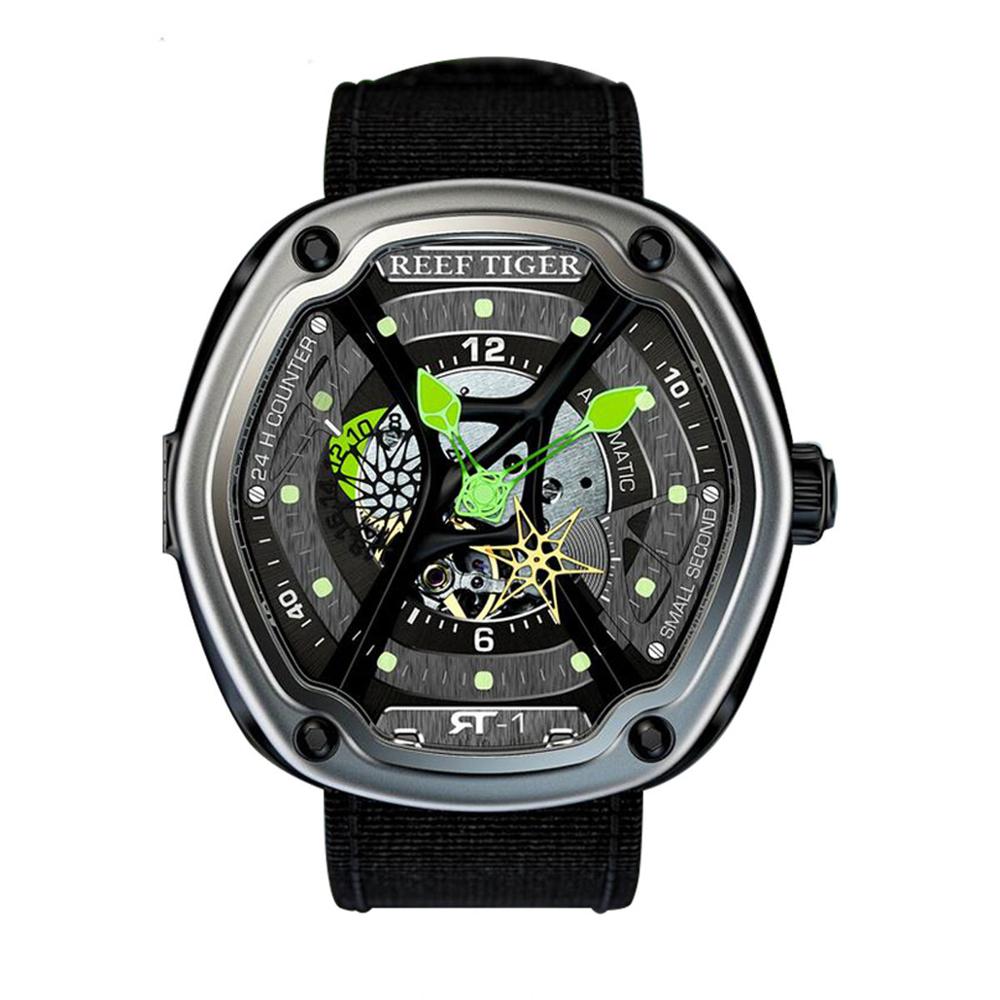 Reef Tiger/RT Mens Luxury Dive Watches Super Luminous Nylon Strap Automatic Military Watches Designer Sport Watches RGA90S7 - Bekro's ART