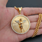Hip Hop Iced Out Bling Angel Pendant Necklace For Men Gold Color  Rhinestone Round Necklace Jewelry - Bekro's ART