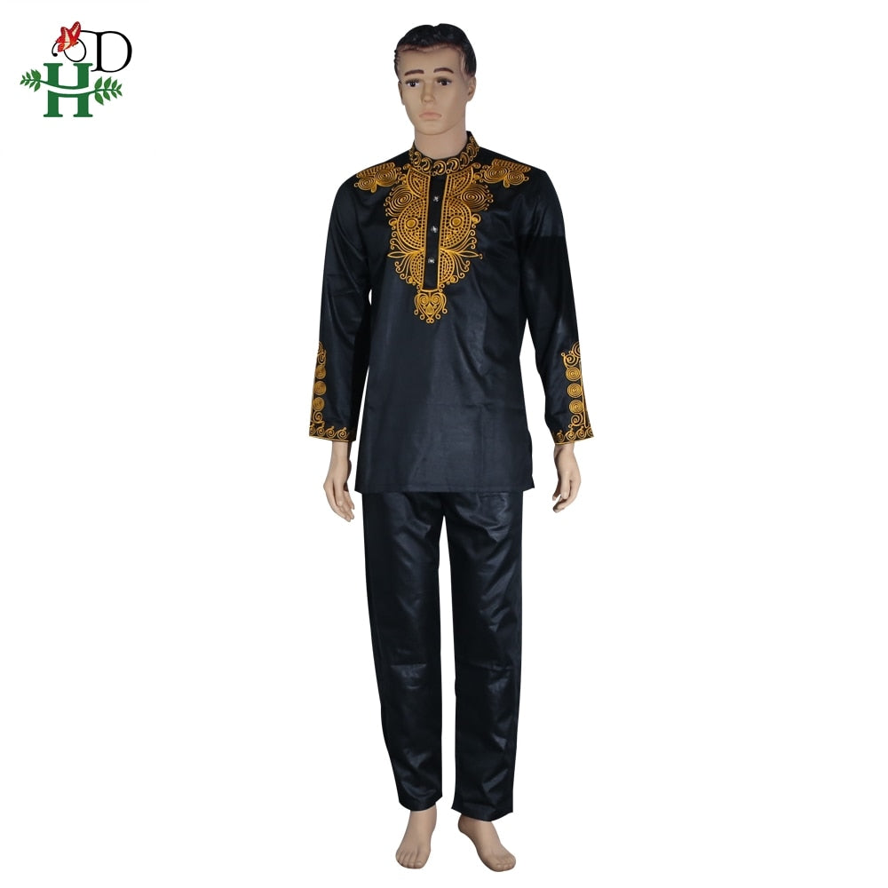 Dashiki Mens Top Pant 2 Pieces Outfit Set African Men Clothes  Riche African Clothing For Men Dashiki Shirt With Trouser - Bekro's ART
