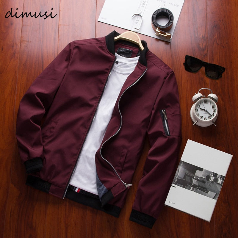 DIMUSI Spring Men's Bomber Zipper Jacket Male Casual Streetwear Hip Hop Slim Fit Pilot Baseball Coats Men Clothing - Bekro's ART