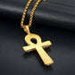 Men's Egyptian Ankh Cross Pendant With  Chain And Iced Out Bling Full Rhinestones Necklace Hip Hop Egypt Jewelry - Bekro's ART