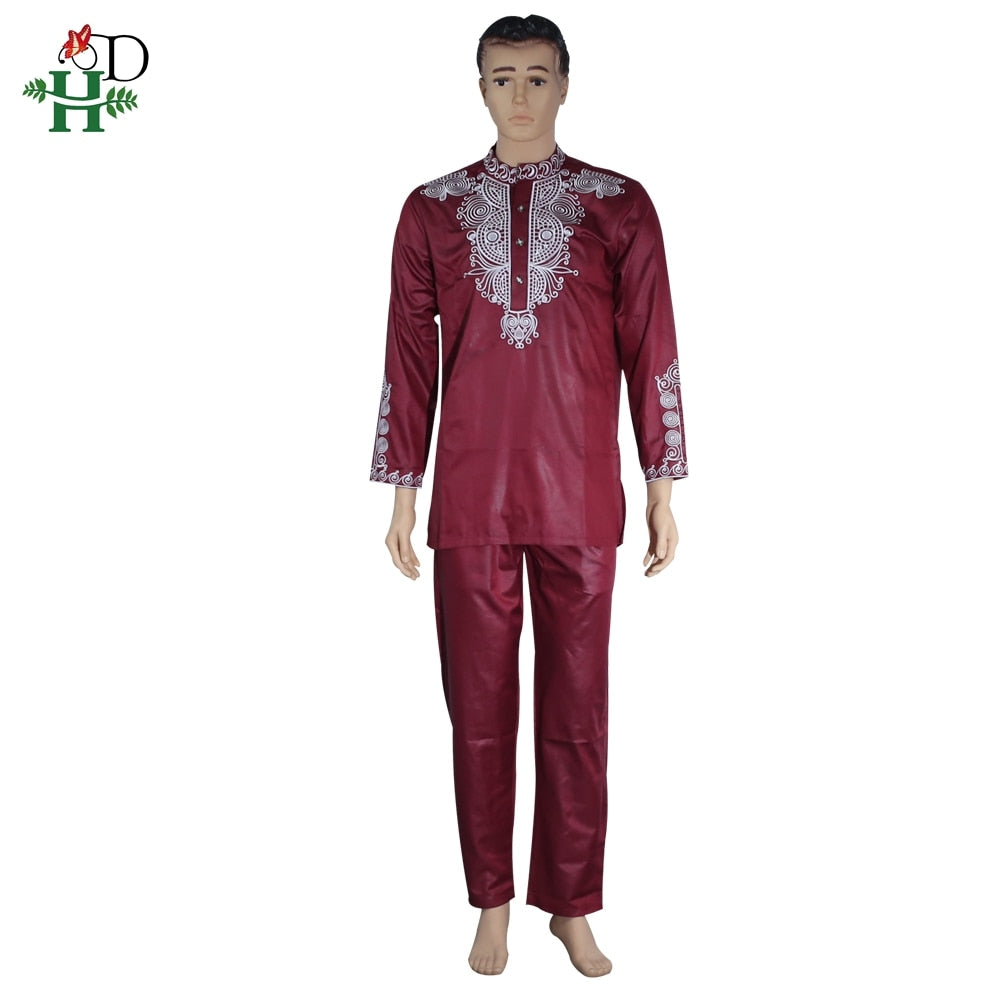 Dashiki Mens Top Pant 2 Pieces Outfit Set African Men Clothes  Riche African Clothing For Men Dashiki Shirt With Trouser - Bekro's ART