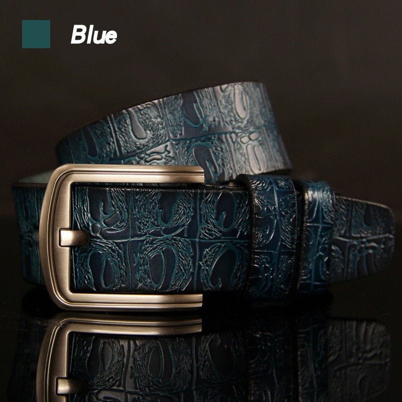HREECOW Designer Belts Men High Quality Male Belt Genuine Leather Strap Luxury Famous Brand  Pin Buckle Ceinture Homme - Bekro's ART