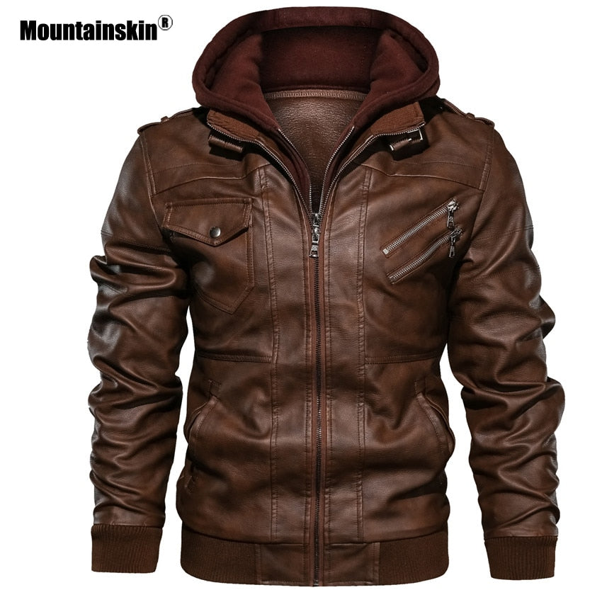 Mountainskin New Men's Leather Jackets Autumn Casual Motorcycle PU Jacket Biker Leather Coats Brand Clothing EU SA722 - Bekro's ART