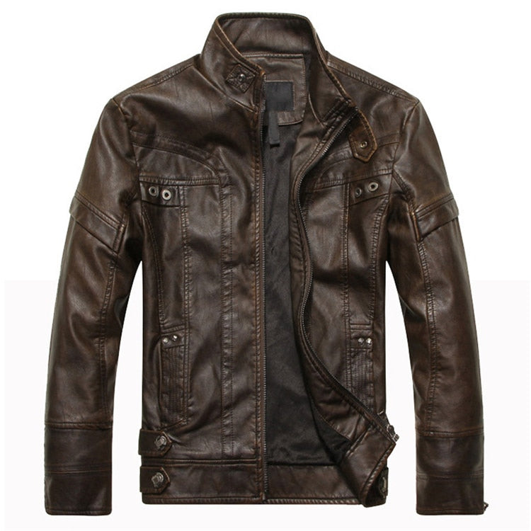 Mountainskin Men's Leather Jackets Motorcycle PU Jacket Male Autumn Casual Leather Coats Slim Fit Mens Brand Clothing SA588 - Bekro's ART