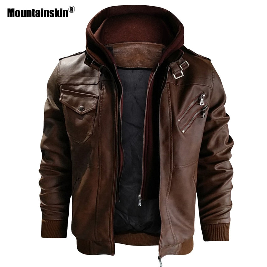 Mountainskin New Men's Leather Jackets Autumn Casual Motorcycle PU Jacket Biker Leather Coats Brand Clothing EU SA722 - Bekro's ART