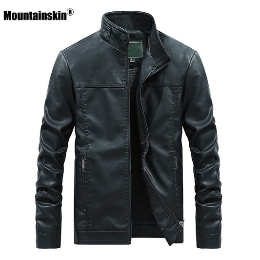 Mountainskin  New Men's Leather Jacket Autumn Winter PU Coats Men Brand Clothing Fashion Business Outerwear Male Coat SA710 - Bekro's ART