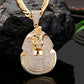 Hip Hop Popular Huge Pharaoh Head Pendant Necklace Men Iced Out Bling Crystal Charm Chain Pendants Jewelry Punk Cuba&#39;s Necklace - Bekro's ART