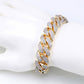 HIP HOP High-Quality Iced Out  Bracelet For Men  Paved Bling Zircon Stone Gold Cuban Link Chain for Free Shipping - Bekro's ART