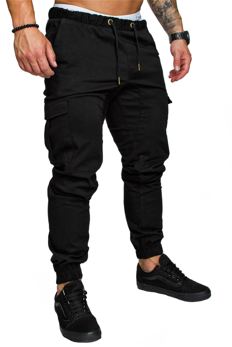FGKKS  New Male Trousers Mens Joggers Solid Multi-pocket Pants Sweatpants Men Pants Hip Hop Harem Joggers Pants - Bekro's ART