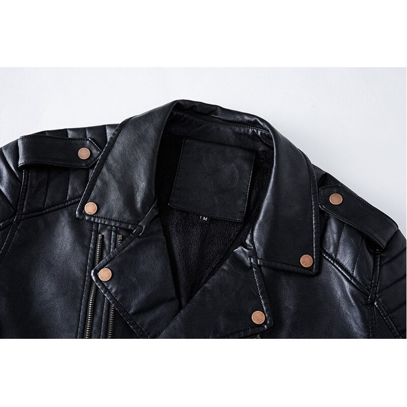 Mountainskin Men's Fashion Leather Jacket Winter Thick Men Motorcycle PU Leather Coat Turn Down Collar Leather Jacket Male SA976 - Bekro's ART
