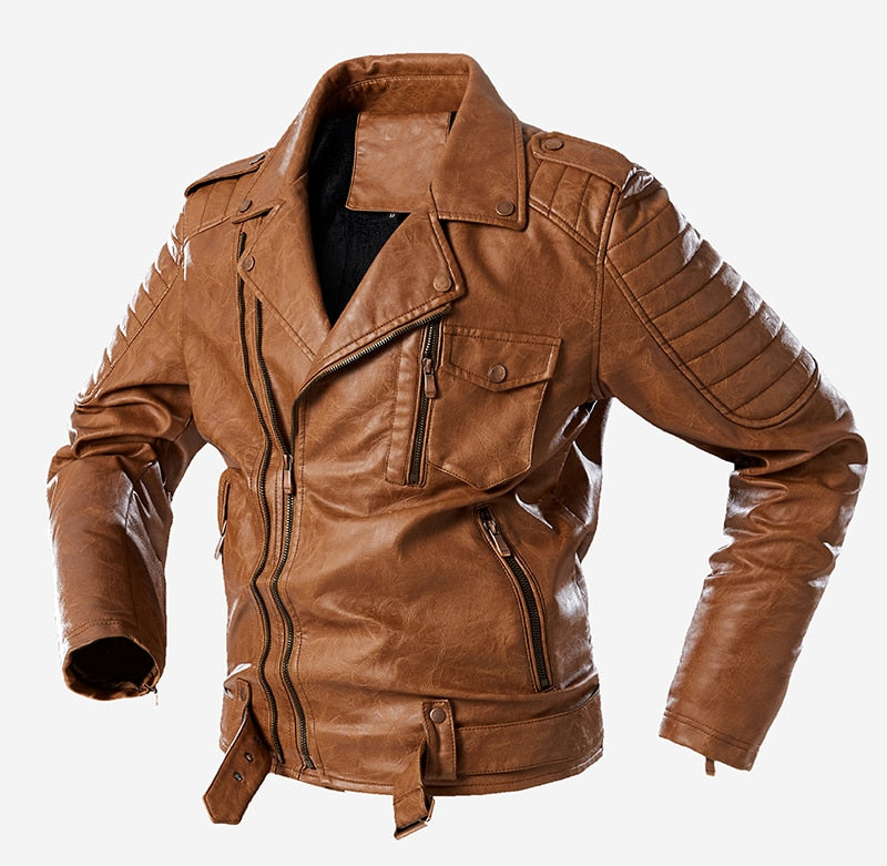 Mountainskin Men's Fashion Leather Jacket Winter Thick Men Motorcycle PU Leather Coat Turn Down Collar Leather Jacket Male SA976 - Bekro's ART