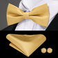 Hi-Tie Christmas Green Bow Ties for Men Silk Butterfly Tie Bow Tie Hanky Cufflinks Set Wedding Party Paisley Plaid Solid Bowtie - Bekro's ART