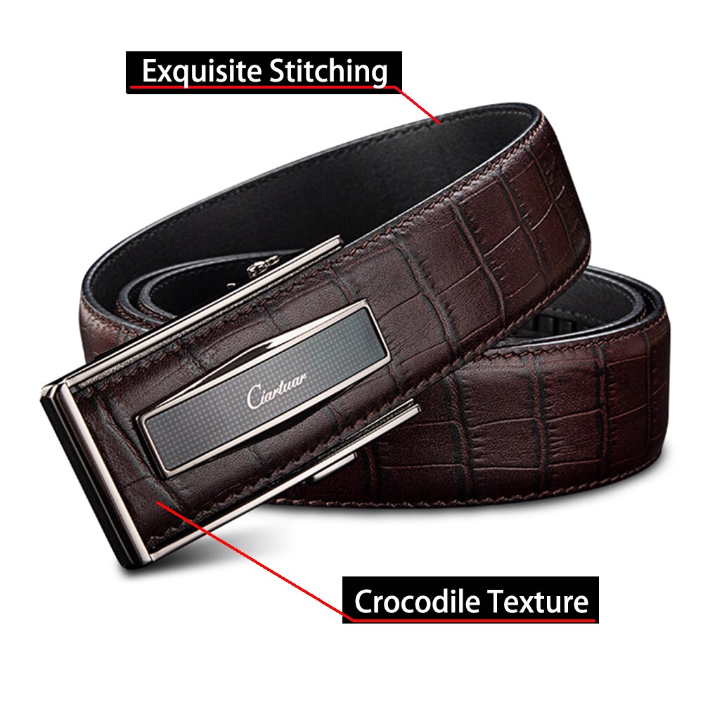 Ciartuar Leather Belt for Men Genuine Leather Mens Belts Luxury Designer Brand High Quality Leather Belt Male Strap Ceinture - Bekro's ART