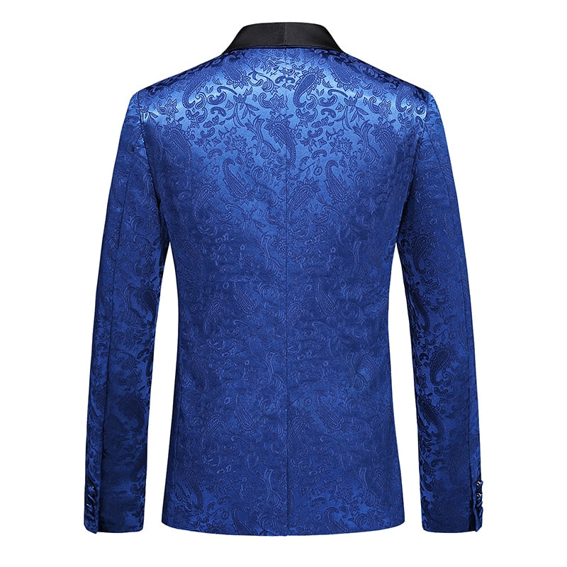 Royal Blue Men's Suit 3-piece Tuxedo (Jacket + Pants+Vest) Wedding Party Terno Masculino Business Office Costume Homme - Bekro's ART